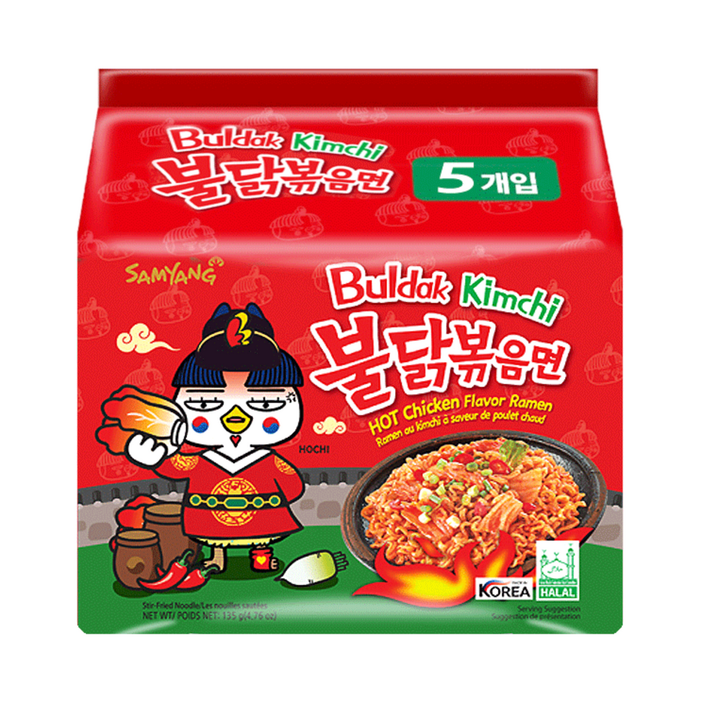 Samyang Buldak Hot Chicken Flavor Ramen Kimchi 135g x 5pieces (6658209120442)